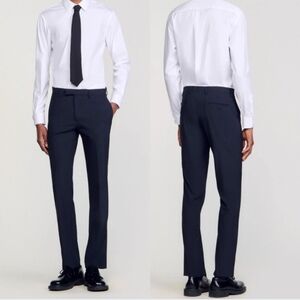 Sandro Paris Wool Suit Slim Fit Trouser Pants